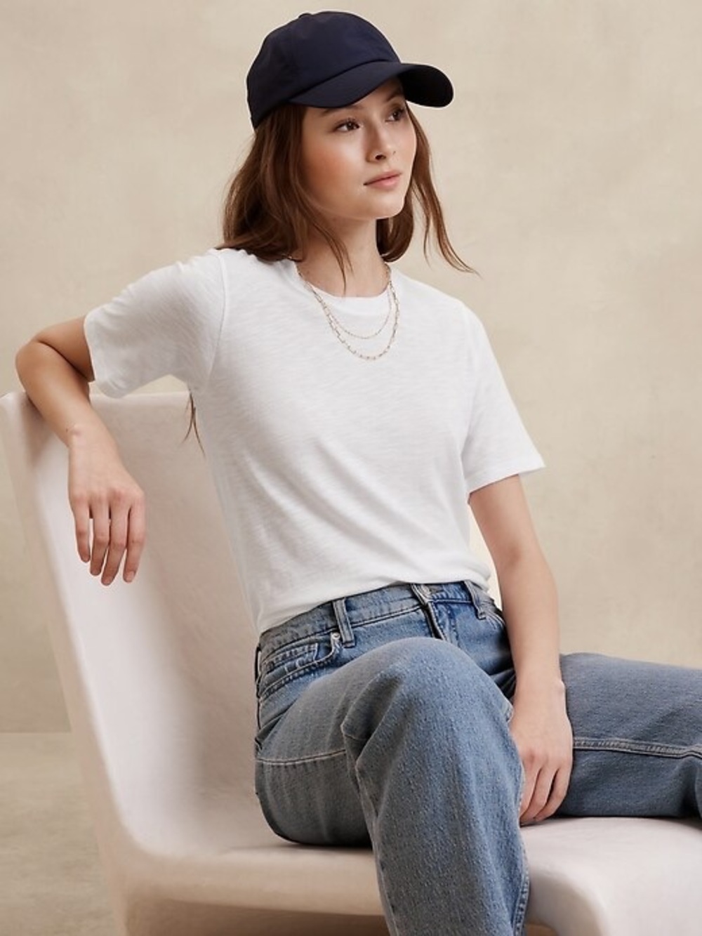 Banana Republic Women’s Malibu Slub Tee - white